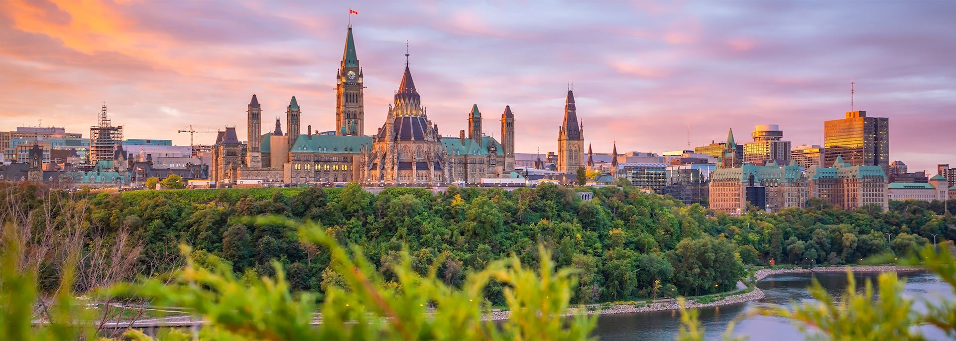 Ottawa skyline with modern web design elements showcasing local business websites